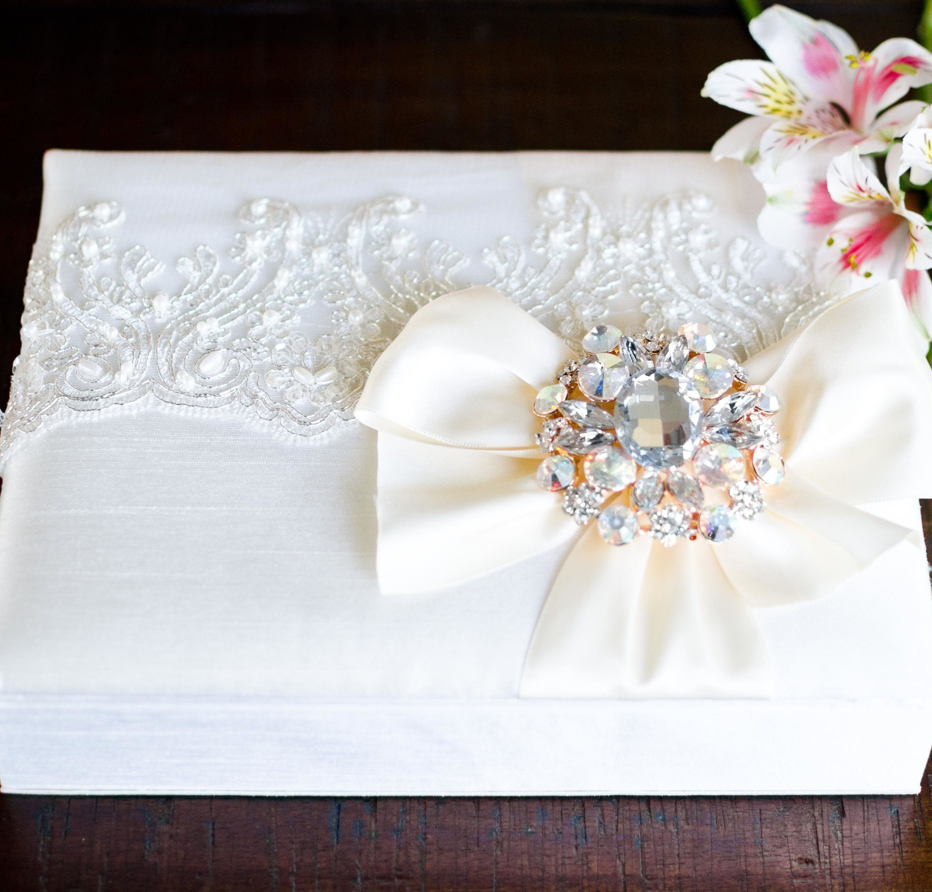 Ivory Silk Box Wedding Invitation